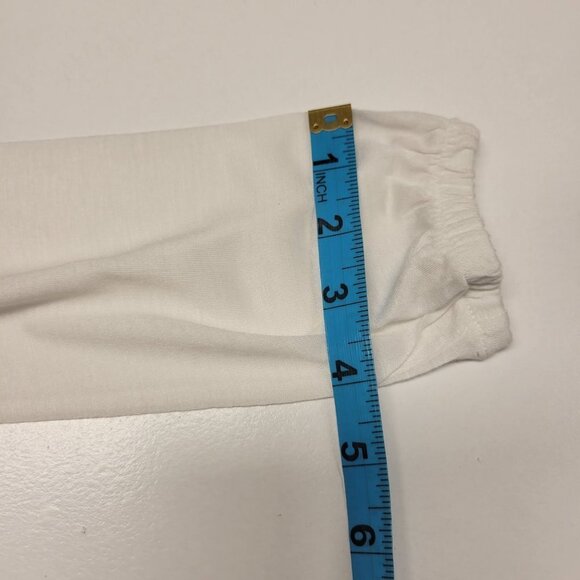 WHITE Long Sleeve Rayon V Neck Tunic Blouse Top Size S - Picture 8 of 10